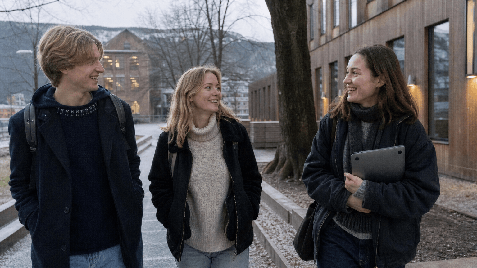 Studenter på campus